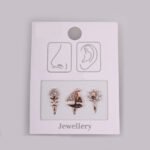 Rose Gold Anti Tarnish Nosepin Set with Cubic Zirconia Stones