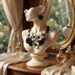 Black & White Mother Pearl Garnet Necklace Set