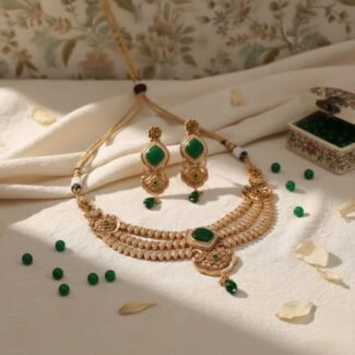 Emerald Green Short Necklace Set