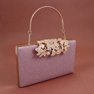 glittery party clutch