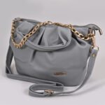 GREY LEATHER FINISH SLING BAG