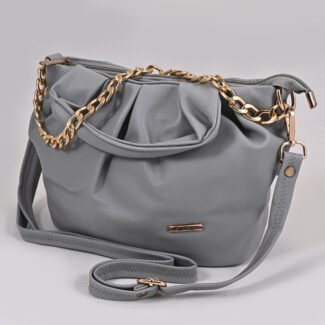 GREY LEATHER FINISH SLING BAG
