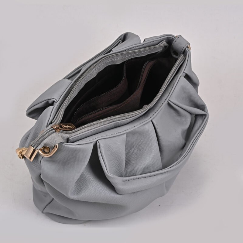 GREY LEATHER FINISH SLING BAG