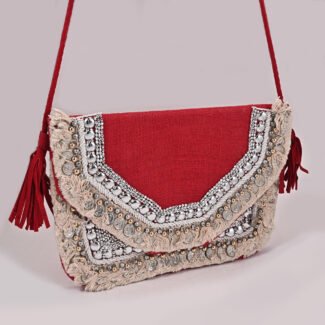 red boho sling