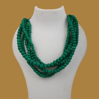 Green wooden beads