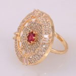 Starburst Ruby & White CZ Cocktail Ring