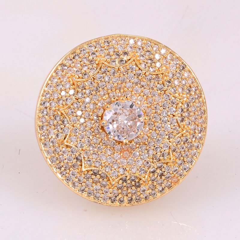 starburst inspired cocktail finger ring