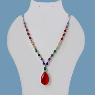 Gorgeous Multi-Colour CZ Necklace Set