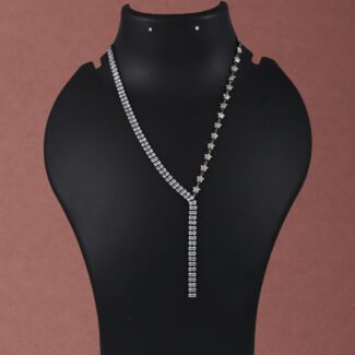 Korean Style Sleek Star & CZ Necklace