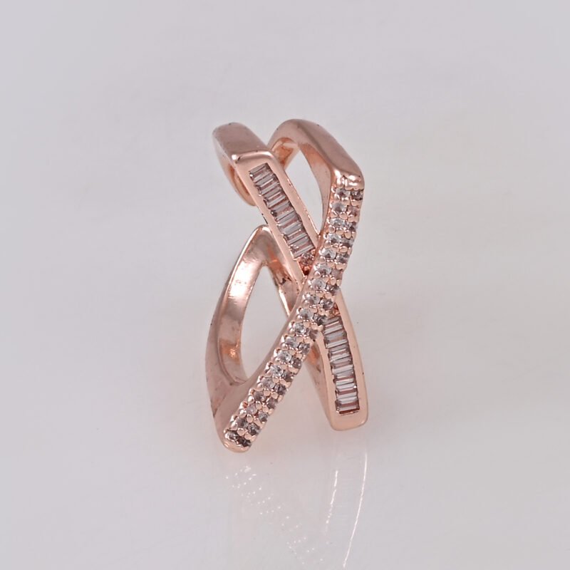 Rose Gold Crossover Finger Ring