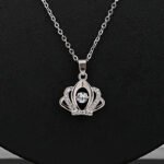 Silver Anti-Tarnish Crown Pendant Chain
