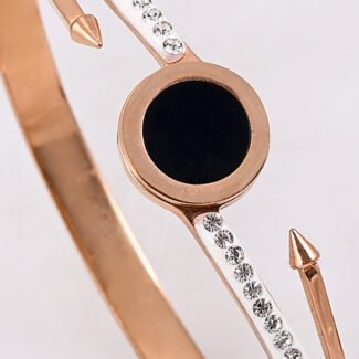 rose gold black enamel anti-tarnish bangle