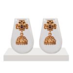 Lakshmi Temple Short Necklace Set in Antique Gold with Matching Jhumka Earrings by Khallaq