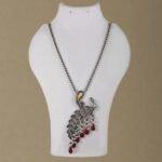 Silver Replica Peacock Necklace Set