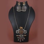 Silver Replica Temple Art Necklace Set