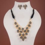 Brass Floral Golden Necklace Set