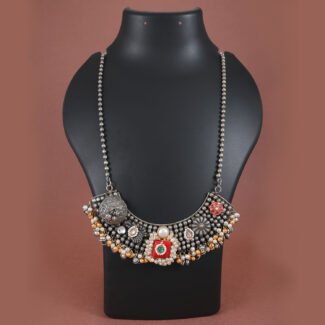 Silver Replica Statement Necklace Set