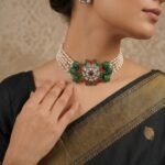 Silver Replica Pearl Choker Necklace Set