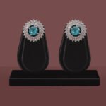 Azure Halo CZ Stud Earrings