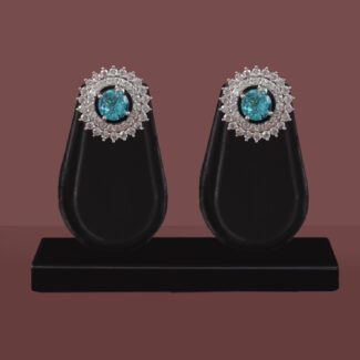 Azure Halo CZ Stud Earrings