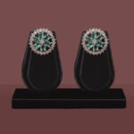 Emerald CZ Floral Stud Earrings