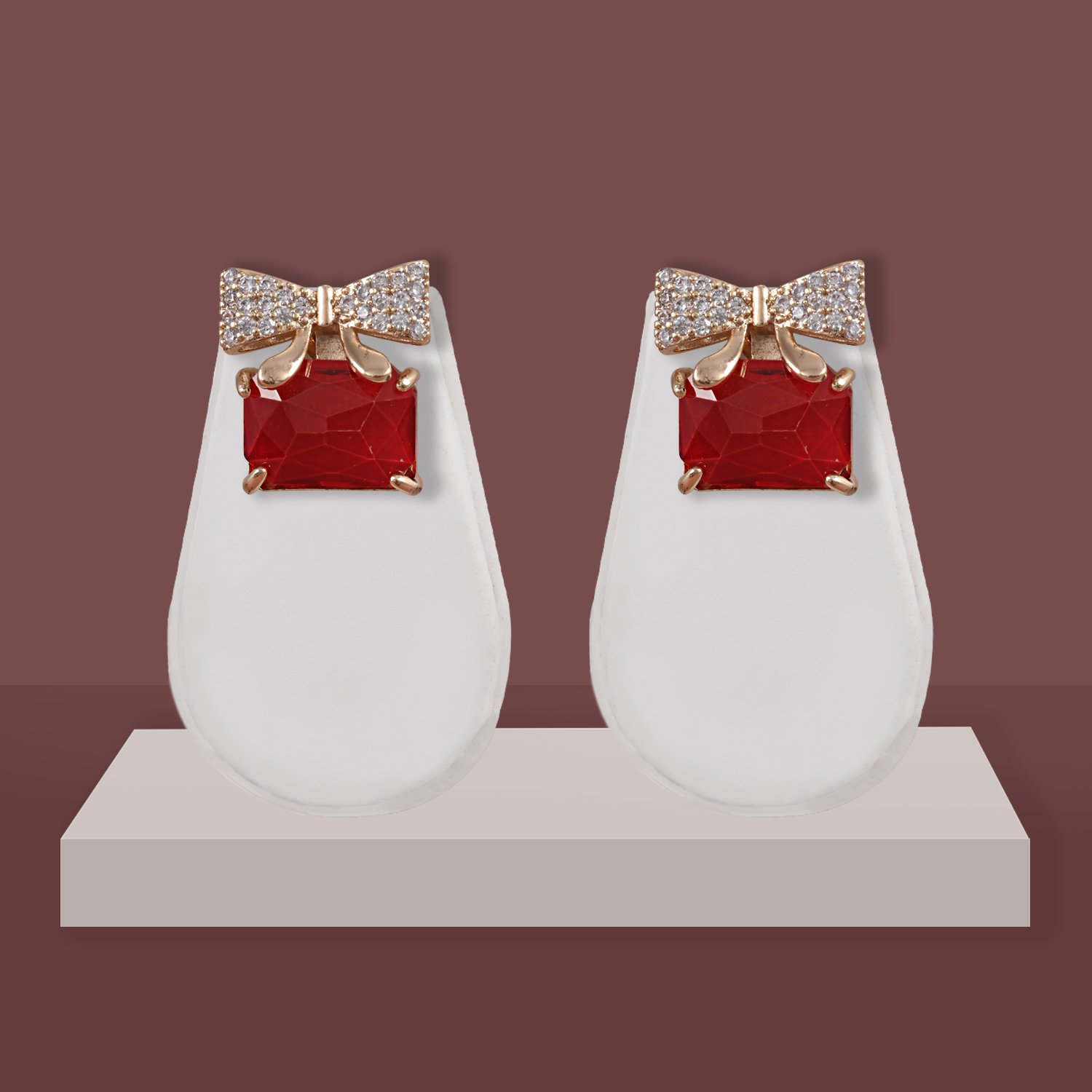 104 Bow CZ Stud Earrings