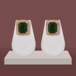 Emerald Green CZ Stud Earrings