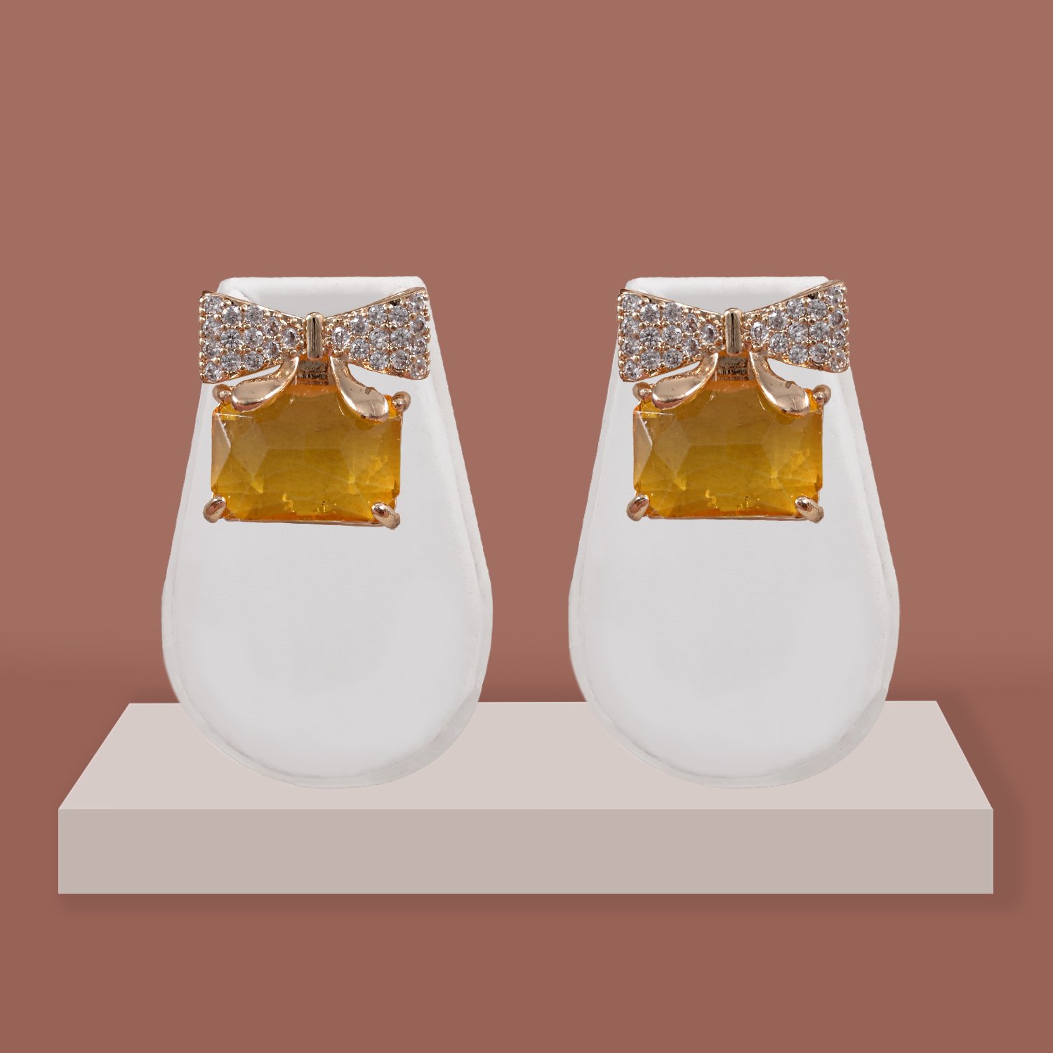 112 Bow CZ Stud Earrings