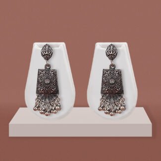 Oxidised Silver Statement Earrings