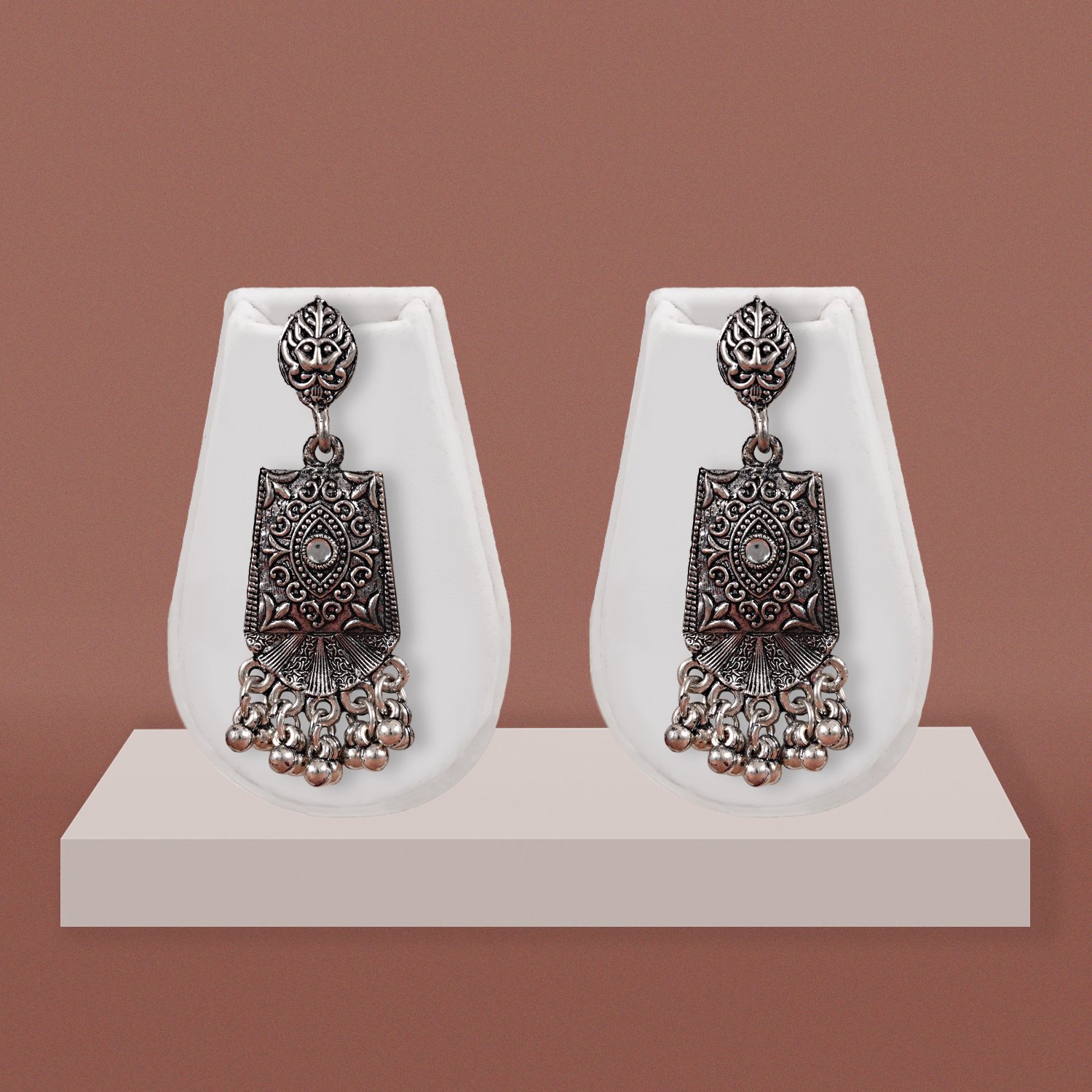 114 Oxidised Silver Statement Earrings