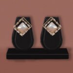 Geometric Pearl CZ Stud Earrings