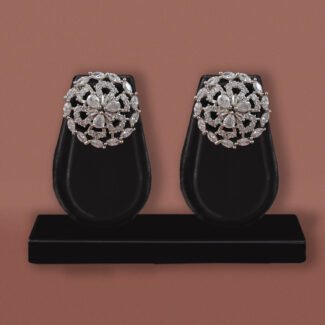 Floral CZ Stud Earrings