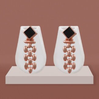 Anti-Tarnish Rose Gold Geometric Dangler Earrings