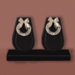 Golden CZ Bow Stud Earrings
