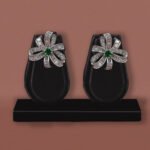 Silver CZ Floral Stud Earrings