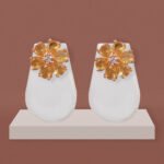 Floral CZ stud earrings