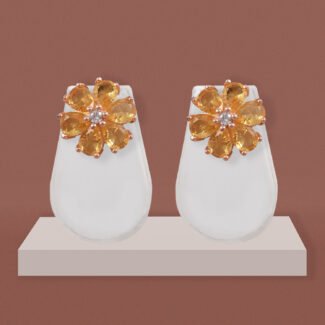 Floral CZ stud earrings