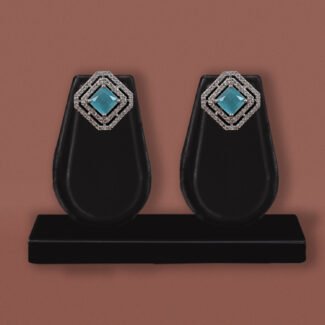 Sky Blue CZ Stud Earrings
