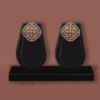 Golden CZ Stud Earrings