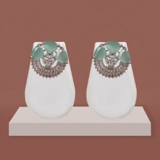 Mint Green CZ Stud Earrings
