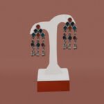 Black Polish Multicolour Dangler Earrings