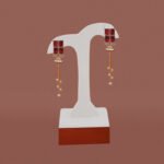 Ruby Red CZ Dangler Earrings