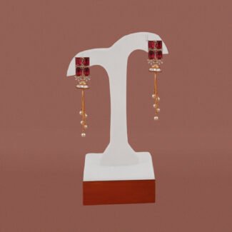 Ruby Red CZ Dangler Earrings