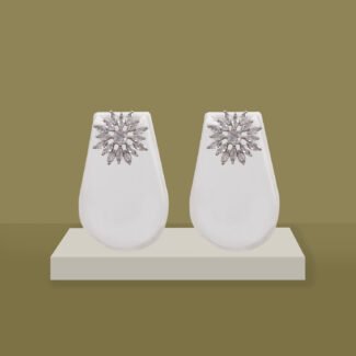Silver Finish CZ Stud Earrings