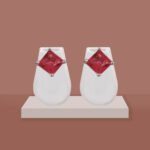 Red CZ stud earrings