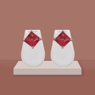 Red CZ stud earrings