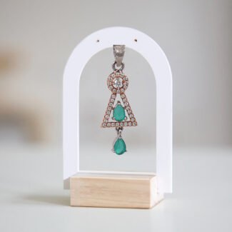 Green CZ Pendant & Earring Set