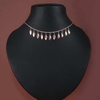 Shop Khallaq's Anti Tarnish Rose Gold Leaf Charm Chain. Lightweight, elegant and perfect for everyday wear, office, parties and gifting.