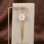 Floral Tassel CZ Dangler Earrings
