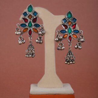 Black Polish Tribal Earrings